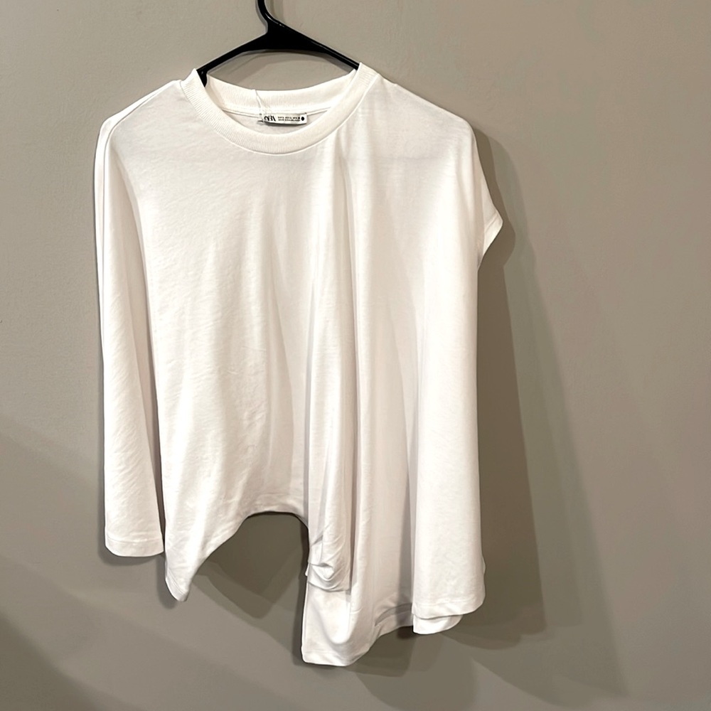 Asymmetric white blouse